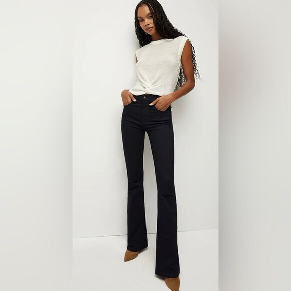 VERONICA BEARD  Beverly Skinny Flare High Rise Jeans Size 23 NWT Dark ink - Picture 2 of 6